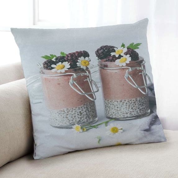Ahgly Company Foods Milkshake Indoor Throw Pillow, 18 inch by 18 inch