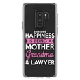 thumbnail image 1 of DistinctInk Clear Shockproof Hybrid Case for Samsung Galaxy S9+ PLUS (6.2" Screen) - TPU Bumper Acrylic Back Tempered Glass Screen Protector - Happiness is Being a Mother Grandma Lawyer, 1 of 5