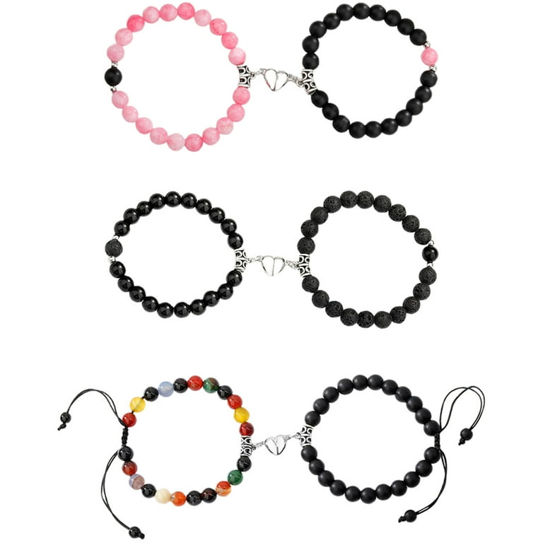 Couple Bracelet Beaded Magnetic 2PCS 8mm Relationship Bracelet Matching Bracelet Walmart