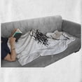 thumbnail image 6 of Tornado Soft Flannel Fleece Blanket, Hurricane in Sketch Style Extreme Bad Weather Hand Drawn Doodle Danger Clouds, Cozy Plush for Indoor and Outdoor Use, 70" x 90", Black and White, by Ambesonne, 6 of 6
