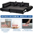 Contemporary Sectional Modern Sofa Bed Black With Functional Armrest