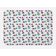 thumbnail image 1 of Skull Bath Mat, Artistic Pattern With Colorful Vivid Cute Hearts and Little Skulls Romantic Fun Print, Non-Slip Plush Mat Bathroom Kitchen Laundry Room Decor, 29.5 X 17.5 Inches, Multicolor, Ambesonne, 1 of 2