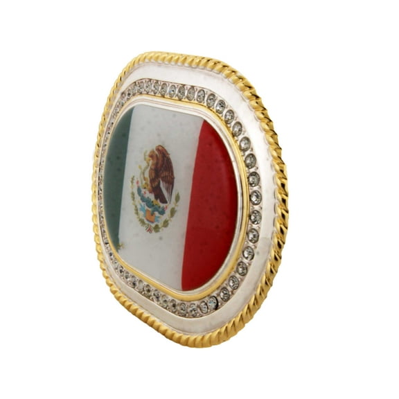 New Mexican Country Men Western Style Women Rodes Cowboy Cowgirl Flag Mexico Gold Metal Big Belt Buckle