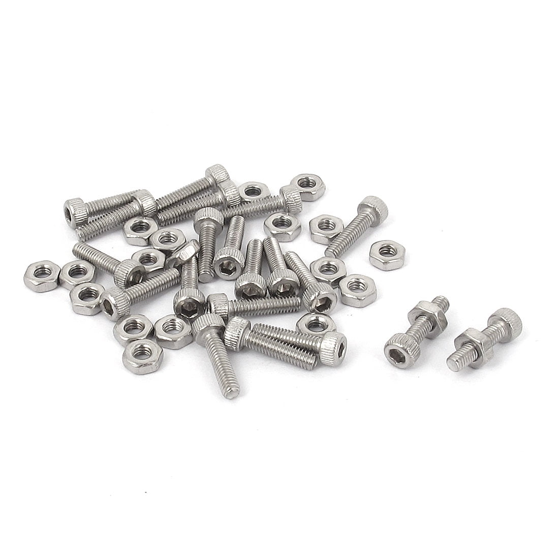 M2.5x10mm Stainless Steel Hex Socket Head Knurled Cap Screws Bolts Nut