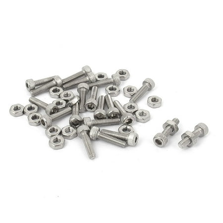 

M2.5x10mm Stainless Steel Hex Socket Head Knurled Cap Screws Bolts Nut Set 20Pcs