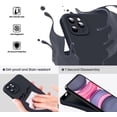 thumbnail image 3 of Liquid Silicone Case for iPhone 11 Pro, [Flat Edge Design] [Camera Protection] [Anti Fingerprint] 4 Layers Protect Scratch Proof Anti Drop Microfiber Phone Cover, 5.8", Black, 3 of 7
