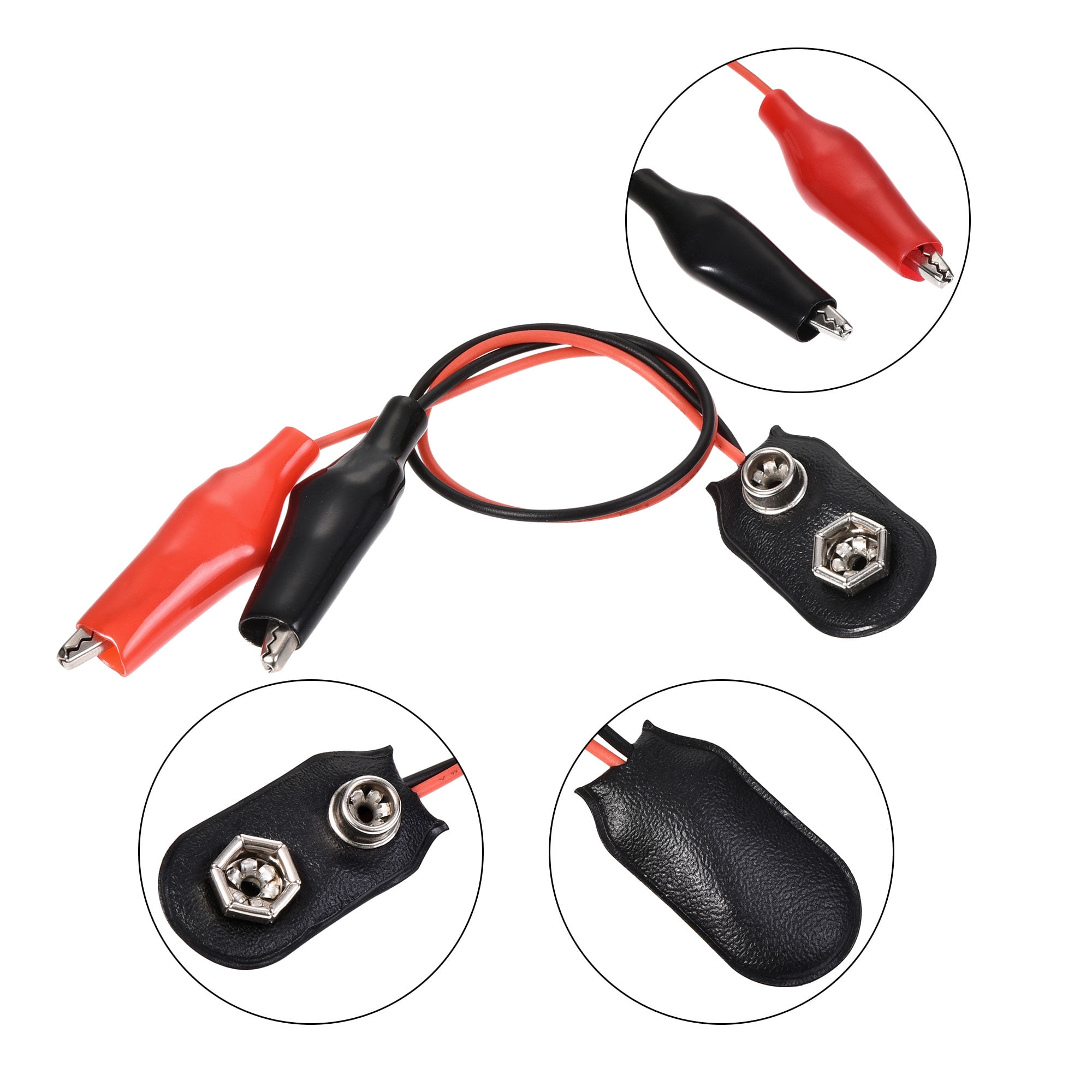 【箱あり】volt179 【Plug-inなし】 Uxcell 9V Battery Snap Connector to Insulated Dual Alligator Clips