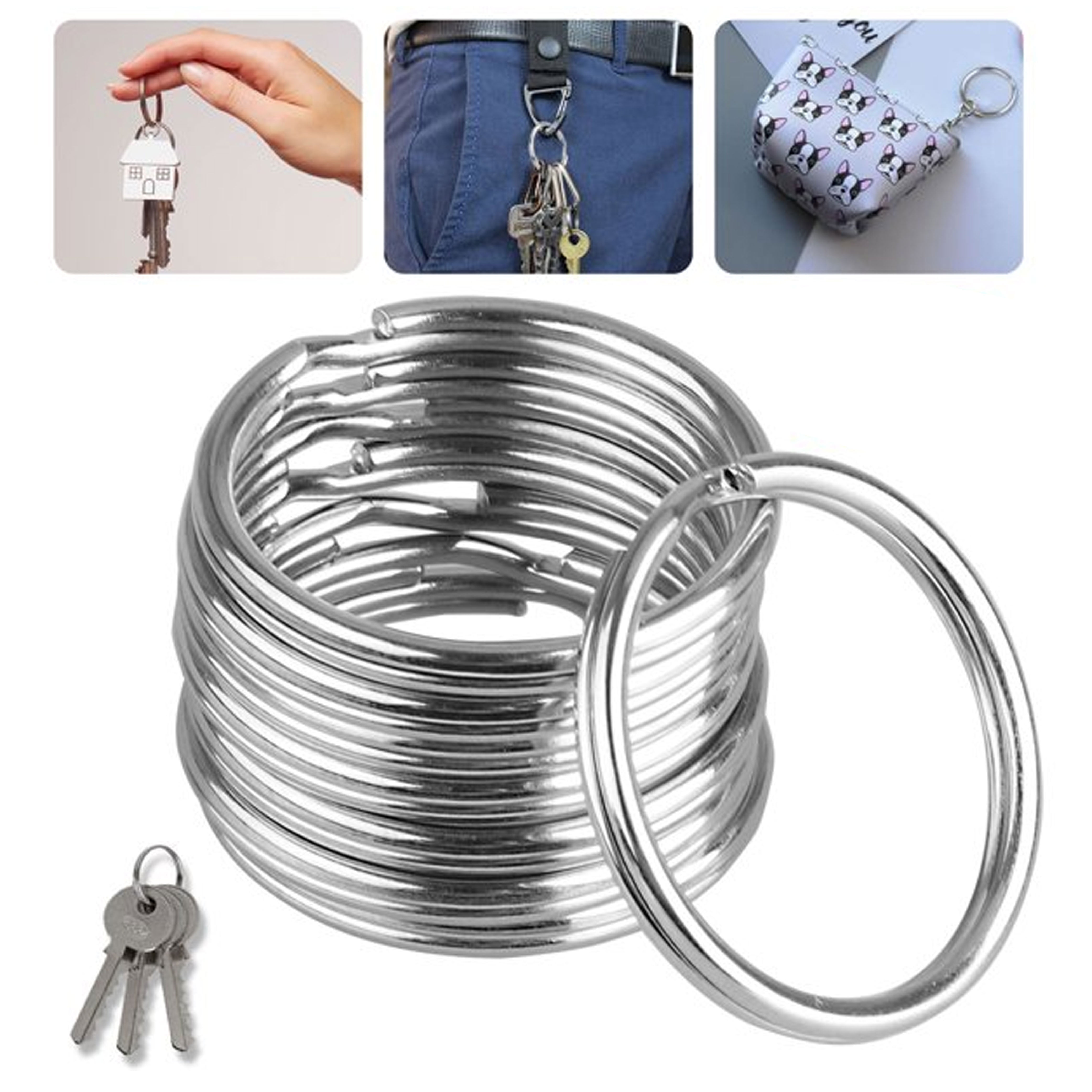 Silipac Metal Key Ring (12 pcs) - Iridescent Strong Keychain Rings for Car  Keys, Home, School, Office, DIY Crafts - Flat Split Key Rings Heavy Duty  Dog Ring Tag (1.14 in) - Yahoo Shopping
