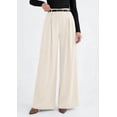 thumbnail image 4 of PRETTYGARDEN Womens Fall Wide Leg Trousers High Elastic Waist Loose Pleated Long Flowy Palazzo Work Pants with Pockets, 4 of 6