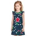 thumbnail image 1 of Fotbe Christmas Vestido de Dormir para Niñas de 3 a 10 Años, Mangas Cortas, Estilo Princesa, Pijama Camisón con Mangas Voladas-Small, 1 of 6