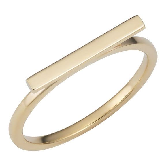 KoolJewelry 14k Yellow Gold Horizontal Bar Ring (size 6)