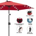 thumbnail image 2 of Scafild | 7.5 Ft Solar LED Light Patio Umbrella Outdoor W/ Easy Tilt - Red, 2 of 7