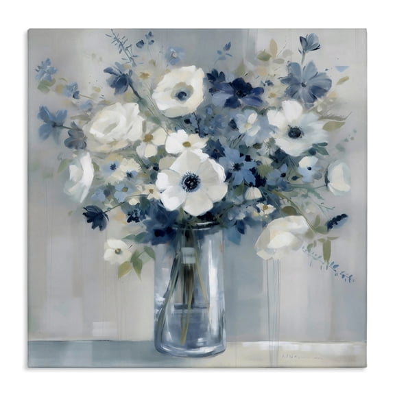 Stupell Industries Shabby Chic Peaceful Blues Bouquet Canvas Art, 17 x 17, by Creative Studio