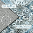 thumbnail image 5 of Aoile Washable Area Rugs 10' x 13', Moroccan Trellis Rug Non-slip Stain Resistant Accent Rug Vintage Distressed Floral Floor Cover Carpet for Dining Room Office Entry Rug, Blue/Grey, 5 of 9