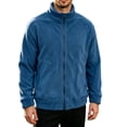 thumbnail image 3 of LEKWK Fleece Jacket for Men Full Zip Stand Collar Warm Winter Outerwear Cozy Thermal Coat with Side Pockets Casual Lightweight Soft Pullover for Outdoor Blue M, 3 of 5