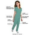 thumbnail image 3 of Green Town Scrubs for Women Scrub Set - V-Neck Top and Straight Leg Pant, 5 Pockets, Easy Care, Solids and Prints Uniforms, 3 of 7