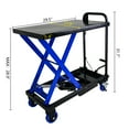thumbnail image 6 of Noaman Hydraulic Lift Trolley 500 LBS Capacity, 4 Polyurethane Wheels with Brakes, Foldable Steel Platform Cart for Material Handling, Black+Blue, 6 of 15