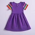 thumbnail image 2 of PEACNNG Girls Cotton Short Sleeve Summer Dress Short Sleeve Flowers Butterfly Embroidery Girls Casual Dress for 3-7 Years, Rainbow, 2 of 5