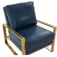 thumbnail image 6 of LeisureMod Jefferson Modern Leather Design Accent Armchair With Elegant Gold Frame Modern Living Room Armchair (Navy Blue), 6 of 7