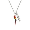 thumbnail image 2 of Delight Jewelry Silvertone 3-D Enamel Parrot Silvertone Best Friends Forever Bar Charm Necklace, 23", 2 of 4