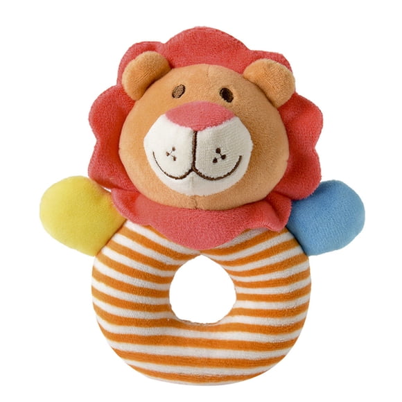 Sonajeros de peluche con forma de animal para bebé, juguetes de desarrollo para bebés, niños pequeños y recién nacidos (león)