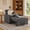 dark grey-33.8", variant on 51.2" 3-in-1 Convertible Loveseat Sleeper: Pull-Out Futon Sofa Bed with Adjustable Backrest & Side Pocket for Living Room, Office, Apartment - Dark Grey