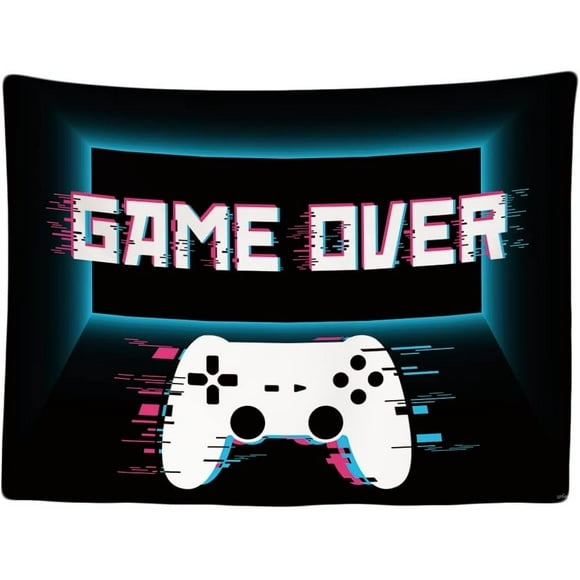 200 x 150 cm Decorative Bedroom Wall Tapestry - Game Over Controller Monitor - Fabric Wallpaper - Tapestry Aesthetic Wall - Panoramic Decoration