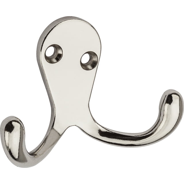 Ganchos dobles para ropa National Hardware N199-232, níquel, paquete de 2