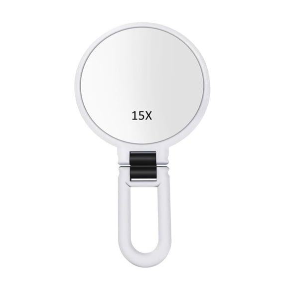 1X 5X Handheld Mirror with Handle for Travel， Magnifying Mirror, Magnification, Rotation Adjustable Handle, Double Sided Folding, Mirror for Women for Eyes Makeup Travel Table Desk Shaving