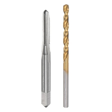

Uxcell 8-36 UNF Straight Flute Tap and 3.5mm Drill Bit Set High Speed Steel Titanium Plated