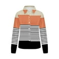 thumbnail image 4 of cfhntfmh Women's Button down Shirts Lounge Striped Print Long Sleeve Collared Blouses Fall Loose Work Tops, 4 of 4