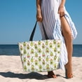 thumbnail image 5 of Goofa Avocado Playing Music Print Beach Bags Waterproof Beach Tote Bag Zipper Sandproof Swim Pool Bag Large Tote Beach Vacation Travel, 5 of 6