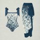 thumbnail image 1 of Traje de Baño Maillot de bain une pièce pour femme, deux pièces avec jupe portefeuille, paréo (bleu S) Kuymtek Azul T S para Mujer, 1 of 8
