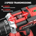 thumbnail image 4 of Cshidworld 20V Cordless Drill, Electric Power Drill Set with 1 Battery & Charger, 3/8" Keyless Chuck, 2 Variable Speed & LED Light, 266 in-lb Torque, 25+1 Position and 34pcs Drill/Driver Bits(Red), 4 of 9