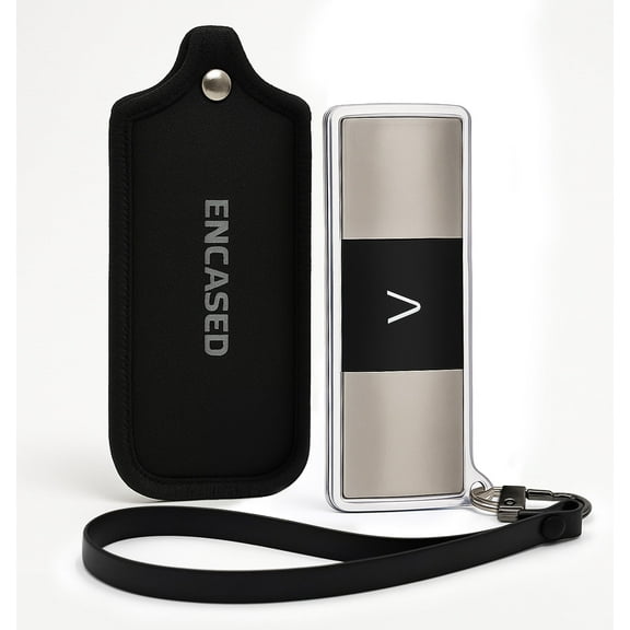 Encased 2-in-1 Case for KardiaMobile 6L - Clear Protective keyring Case, and Carrying Pouch with Wrist strap