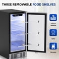 Simzlife Beverage Refrigerator Cooler 15 Inch, Under Counter 127 Can Beverage Fridge with Stainless Steel Door, Beverage Cooler Built-in and Undercounter Beer Fridge