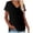 Black, variant on yillto Womens Cotton Shirts Basic V Neck Short Sleeve Loose Tee Summer Solid Color Casual Tshirts