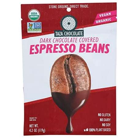 Taza *Dark Chocolate Covered  Espresso Beans  Organic - 4.2 oz