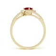 thumbnail image 2 of ANGARA Natural Oval Ruby and Diamond Bridal Set in 14K Yellow Gold for Women (Size-6x4mm) | July Birthstone, Birthday, Anniversary, Jewelry Gift for Women | Natural Ruby Ring, 2 of 8