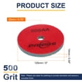 thumbnail image 2 of Uxcell 2pcs Diamond Sponge Fiber Polish Pad 5" 500 Grit Polish Pad Red Light Blue, 2 of 7