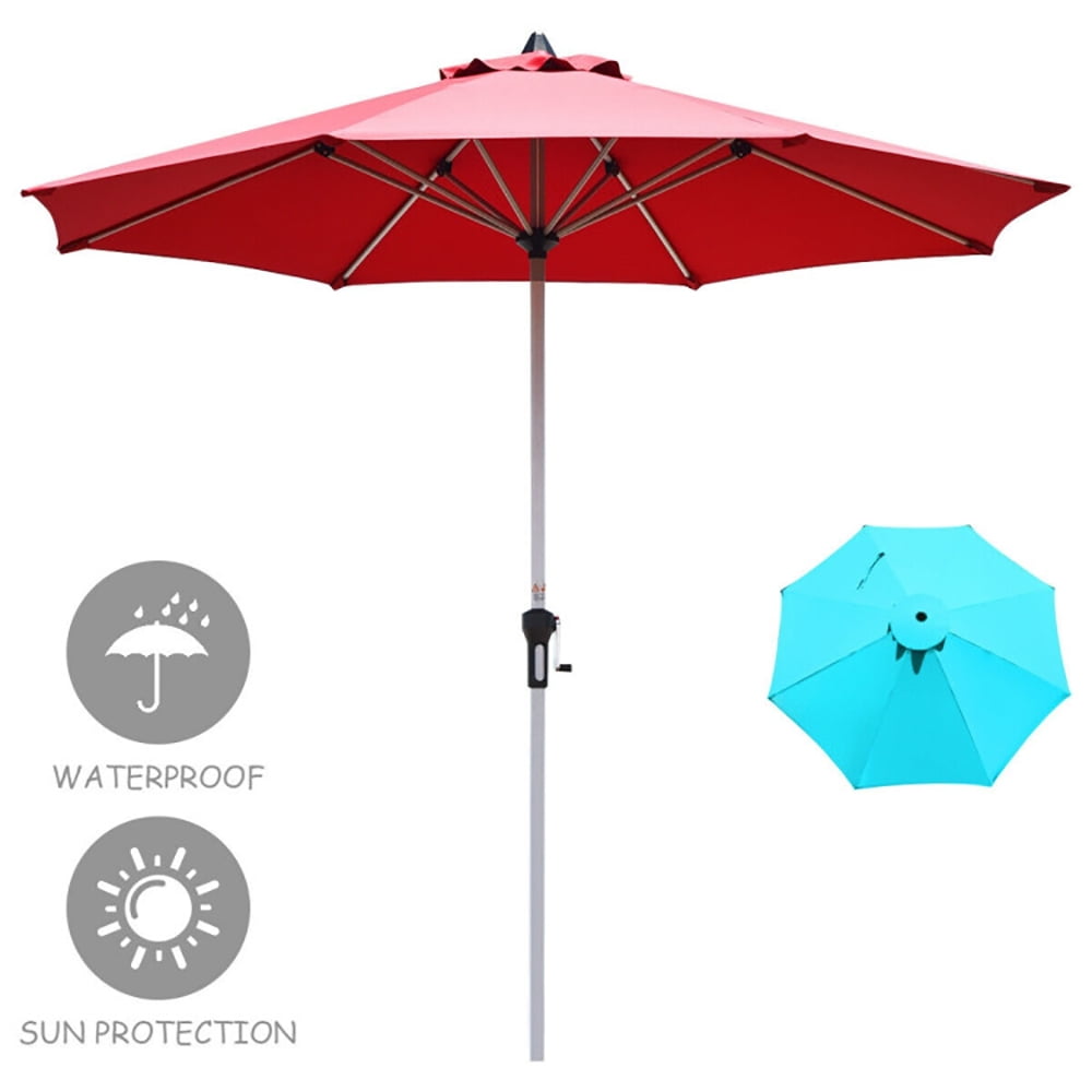 Aimee Lii 9 Feet Patio Outdoor Market Umbrella with Aluminum Pole without Weight Base, Table Umbrella Outdoor Patio, Red Aimee Lii 9 Feet Patio Outdoor Market Umbrella with Aluminum Pole without Weight Base, Table Umbrella Outdoor Patio, Red