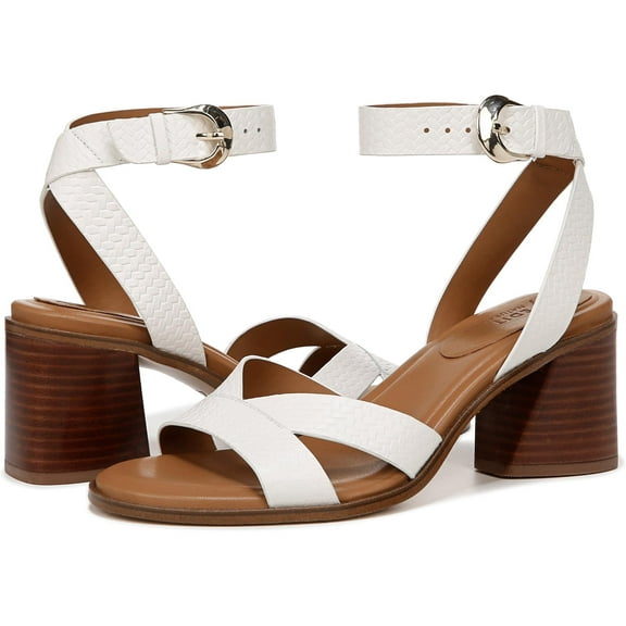 27 EDIT Naturalizer Women's Yumi Ankle Straps Heeled Sandal White Leather 7.5M