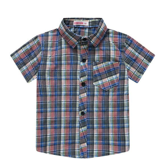 Ketyyh-chn99 Todder Boys Short Sleeve Striped T-Shirt Toddler Boys Short Sleeve Fashion Plaid Shirt Tops Coat Outwear For Babys Clothing for 2-3 Years,Watermelon Red