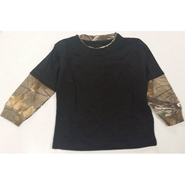 3T AP Realtree Black T-shirt w/ Camouflage Long Sleeves