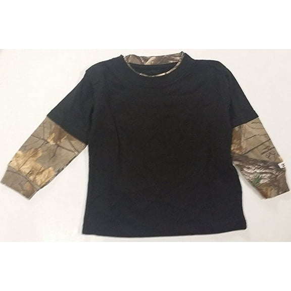3T AP Realtree Black T-shirt w/ Camouflage Long Sleeves