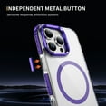 thumbnail image 2 of for iPhone 15 Pro Max Clear Case, Compatible with MagSafe, Built-in Camera Ring Stand, Clear Slim Drop Shockproof Full Body Protective Magnetic Phone Case Cover for iPhone 15 Pro Max, Purple, 2 of 8