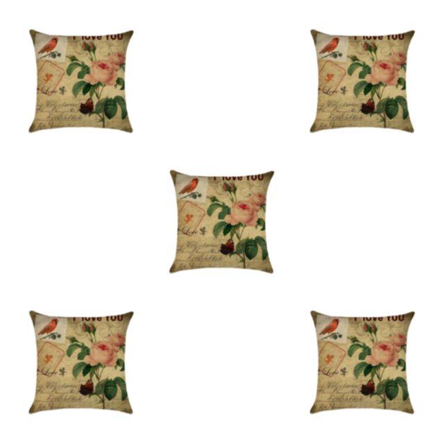Maytalsory Easy To Change Flowers Pillowcase Addition To Home Decor Polyester Decorative Pillow Cushion Covers Soft Durable kztym001-9 5Set