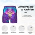thumbnail image 4 of Kdxio Elephant In Tribal Style Print Men'S Swim Trunks With Compression Liner 7 Inch Inseam Quick Dry Swim Shorts, 4 of 7