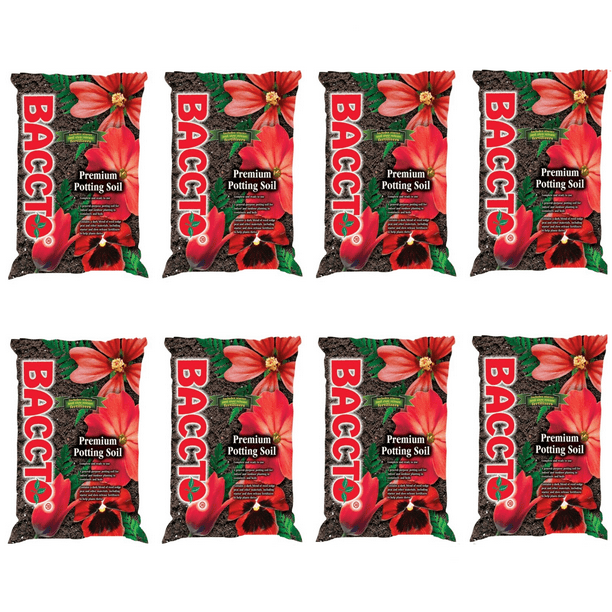 Michigan Peat 1225 Baccto Premium Potting Soil, 25Pound, 8 Pack