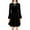 Black, variant on Ygbgbb Women's 2026 Velvet Dress Long Sleeve Crewneck Solid Tunic Dresses Pleated Midi Dress for Wedding Guest Evening Dancing Dark Blue L